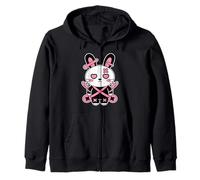 Lindo conejo emo espeluznante kawaii liebre pastel gótico Sudadera con Capucha