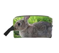 Lindo Conejo Gris de Liebre. Organizador de cosméticos de Gran Capacidad, Neceser de Viaje para Mujer.