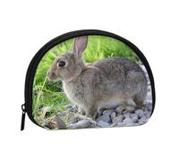 Lindo Conejo Gris de Liebre. Pequeña Bolsa para Guardar Toallas sanitarias y Maquillaje. Monedero para cosméticos de Mujer.