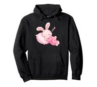 Lindo Conejo Rosa en Pijamas durmiendo Dulces sueños niños Duermen Sudadera con Capucha
