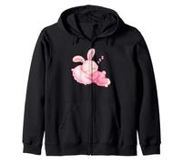 Lindo Conejo Rosa en Pijamas durmiendo Dulces sueños niños Duermen Sudadera con Capucha