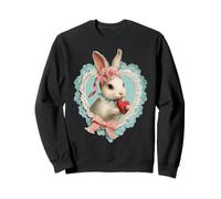 Lindo Conejo San Valentín con corazón Vintage Animal Coquette Sudadera