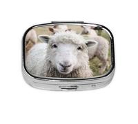 Lindo cordero de oveja, pastillero Meta con 2 compartimentos, organizador portátil