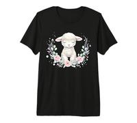 Lindo Cordero Floral Acuarela Oveja Pastel Granja Animal Camiseta Premium