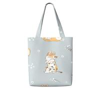 Lindo Corgi，Bolsas de supermercado reutilizables, bolsas de compras, bolsas de lona de gran capacidad, bolso de hombro