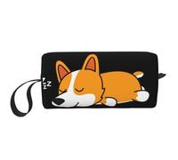 Lindo Corgi durmiendo, Bolsa de Maquillaje Bolsa de cosméticos Bolsa de artículos de tocador de Viaje portátil Bolsa de Maquillaje