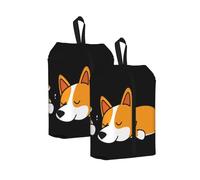 Lindo Corgi durmiendo， Bolsas de Viaje para Zapatos (Paquete de 2), Bolsas Impermeables para Guardar Zapatos, Organizador de Zapatos para Viajes y hogar.