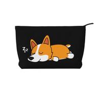 Lindo Corgi durmiendo,Neceser de Pana, Neceser de Maquillaje portátil, Neceser de Viaje