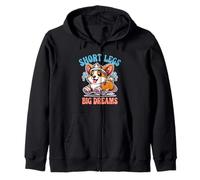 Lindo Corgi Piernas Corgi Big Dream Motivacional Diciendo Ejerc Sudadera con Capucha