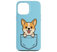 Lindo Corgi Puppy Pocket Pal, divertido amante de los perros Corgi Carcasa para iPhone 13 Pro Max