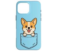 Lindo Corgi Puppy Pocket Pal, divertido amante de los perros Corgi Carcasa para iPhone 16 Pro Max