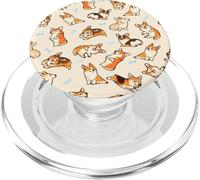 Lindo Corgis Floral Huesos Pembroke Welsh Corgi Perro PopSockets PopGrip para MagSafe