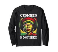 Lindo coronado en confianza africana reina afro herencia mujeres Manga Larga