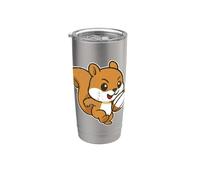 Lindo Corredor De Rugby De Ardilla De Vaso térmico de acero inoxidable de doble pared