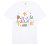 Lindo Cristiano de Vuelta a la Escuela con Jesús Maestro Estudiante Comfort Colors Adult Heavyweight T-Shirt