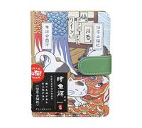 Lindo cuaderno de gato - Bloc de notas magnético, cuaderno de bocetos de estilo japonés, diario de escritura portátil de viaje, páginas de papel duraderas, cuaderno de dibujo creativo para amantes de