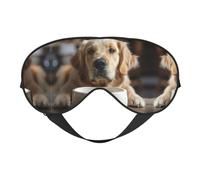 Lindo cuenco de hueso de perro con estampado de pata de hueso, máscara de ojos suave, máscara de ojos para dormir, máscara opaca, adecuada para viajes, oficina, yoga, siesta