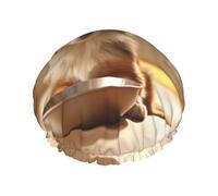 Lindo cuenco de hueso de perro Woof Paw Gorras de ducha para mujer, gorro de ducha grande reutilizable para hombres, secado rápido, cuidado del cabello, largo y corto, baño para niños