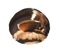 Lindo cuenco de hueso de perro Woof Paw Gorras de ducha para mujer, gorro de ducha grande reutilizable para hombres, secado rápido, cuidado del cabello, largo y corto, baño para niños