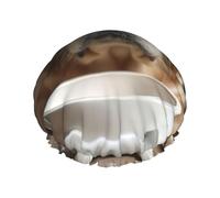 Lindo cuenco de hueso de perro Woof Paw Gorras de ducha para mujer, gorro de ducha grande reutilizable para hombres, secado rápido, cuidado del cabello, largo y corto, baño para niños