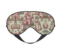 Lindo cuento de hadas Castle02 - Máscara de ojos opaca suave de doble cara para dormir de noche