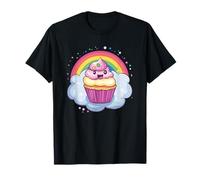 Lindo cupcake kawaii con magia arcoíris Camiseta