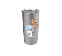 Lindo delfín con globos de peces Vaso térmico de acero inoxidable de doble pared