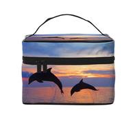 Lindo delfín Impreso., Bolsa de Maquillaje Bolsa de cosméticos Bolsa de Aseo de Viaje portátil Estuche para lápices