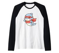 Lindo Delfín Pequeño Héroe Camiseta Manga Raglan