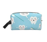 Lindo Dentista higienista Dental Estampado Azul, Bolsa de Maquillaje Bolsa de cosméticos Bolsa de artículos de tocador de Viaje portátil Organizador de Bolsa de Maquillaje
