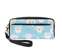 Lindo Dentista higienista Dental Estampado Azul, Bolsa de Maquillaje Bolsa de cosméticos Bolsa de Aseo de Viaje portátil Estuche de Cuero para Mujeres y niñas