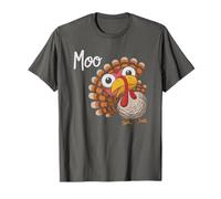 Lindo Día de Acción de Gracias Pavo Vaca Moo Miau Meme Fluido En Perezoso Camiseta