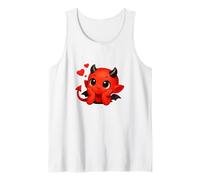 Lindo Diablo bebé Enamorado con Corazones flotantes Formas manía Camiseta sin Mangas