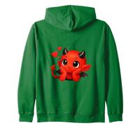 Lindo Diablo bebé Enamorado con Corazones flotantes Formas manía Sudadera con Capucha