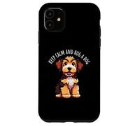 Lindo Dibujo Animado de Keep Calm and Hug a Dog Carcasa para iPhone 11