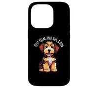 Lindo Dibujo Animado de Keep Calm and Hug a Dog Carcasa para iPhone 14 Pro
