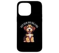 Lindo Dibujo Animado de Keep Calm and Hug a Dog Carcasa para iPhone 14 Pro MAX