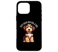 Lindo Dibujo Animado de Keep Calm and Hug a Dog Carcasa para iPhone 16 Pro MAX