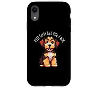 Lindo Dibujo Animado de Keep Calm and Hug a Dog Carcasa para iPhone XR