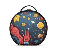 Lindo Dibujo Animado Estrellas Luna Bolsa de Maquillaje Organizador de Circular Cosméticos Bolsas Creatividad con Divisor Ajustable para Mujeres