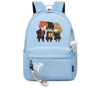 Lindo dibujo animado Harry/Ron/Hermione Mochila escolar Harry Magic Mochila Bolsa de libros para niños Bolsa de escuela primaria Azul