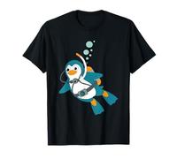 Lindo Dibujo De Pingüino De Dibujos Animados Buceo Kawaii Buceo Camiseta