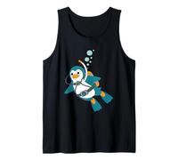 Lindo Dibujo De Pingüino De Dibujos Animados Buceo Kawaii Buceo Camiseta sin Mangas