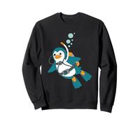 Lindo Dibujo De Pingüino De Dibujos Animados Buceo Kawaii Buceo Sudadera