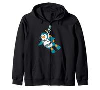Lindo Dibujo De Pingüino De Dibujos Animados Buceo Kawaii Buceo Sudadera con Capucha