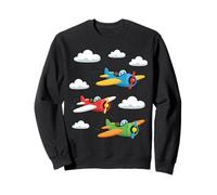 Lindo Dibujos Animados Aviones Volando Colorido avión niños Sudadera