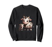 Lindo Dibujos Animados Madre Vaca y Bebé Sudadera