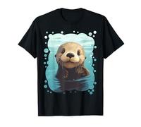 Lindo Dibujos Animados Nutria Mar Animal Naturaleza Camiseta