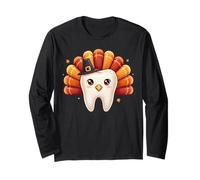 Lindo Diente de Pavo Acción de Gracias Odontología Dentista Manga Larga