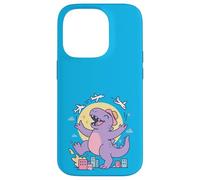 Lindo Dino City Caos Pastel Dinosaurio Dibujos Animados Arte Carcasa para iPhone 14 Pro